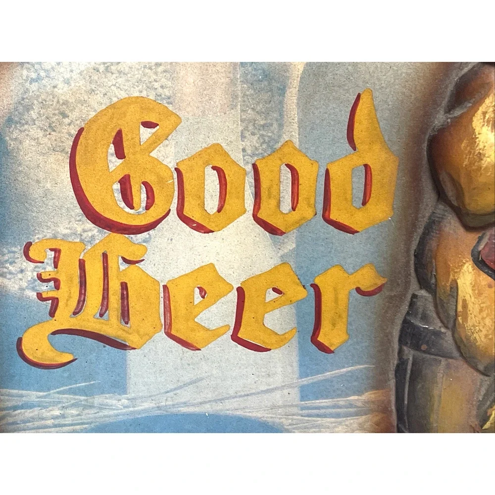 Vintage Good Cheer Always On Tap Here Wooden Beer Pub Sign Bar Wall Decor 23”